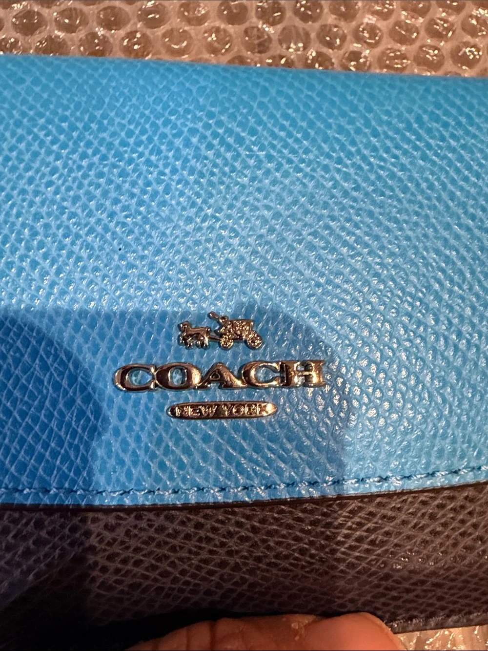 Coach Two-Tone Blue and navy blue Leather Card Holder